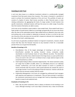 Investing in Unit Trust - NUS Investment Society
