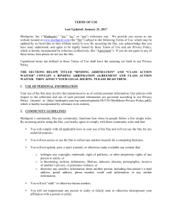 TERMS OF USE Last Updated: January 23, 2017 Mediquire, Inc