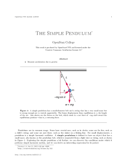 The Simple Pendulum