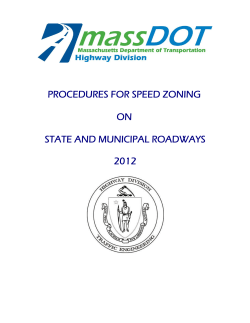 MassDOT Procedures for Speed Zoning