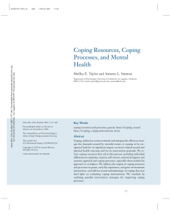 Coping Resources, Coping Processes, and Mental Health