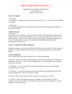 Draft: Sullivan Harbor Ordinances