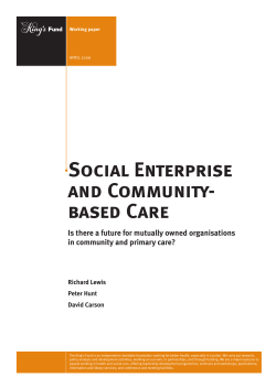 Social Enterprise and Community