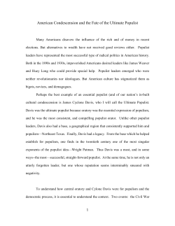 American Condescension and the Fate of the Ultimate Populist