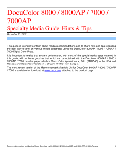 Specialty Media Guide - Xerox Support and Drivers