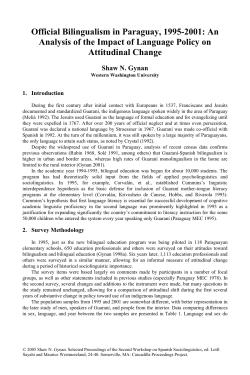 Official Bilingualism in Paraguay, 1995-2001