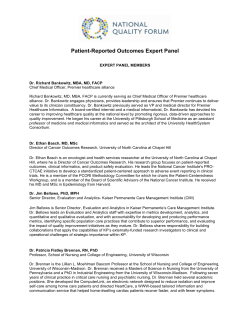 Patient-Reported Outcomes Expert Panel