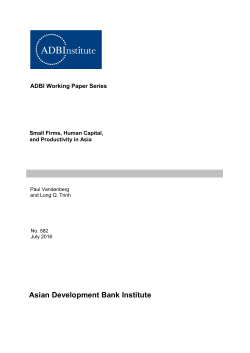Small Firms, Human Capital, and Productivity in Asia