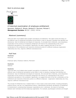 A historical examination of employee entitlement