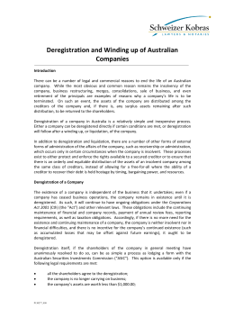 Deregistration and Winding up of Australian