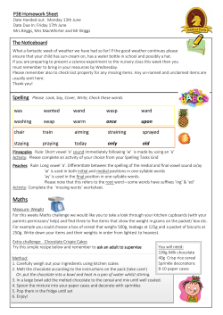 P3B Homework Sheet The Noticeboard was wanted wand wasp