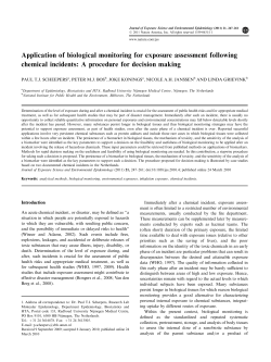Application of biological monitoring for exposure