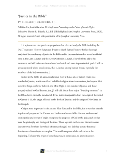 Justice in the Bible - Boston College Home Page