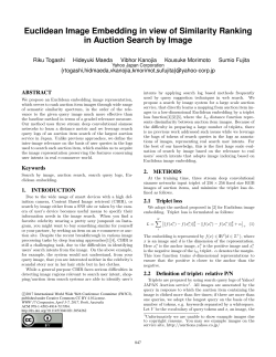 Poster ~ Euclidean Image Embedding in view of Similarity Ranking