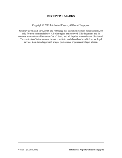 deceptive marks - Intellectual Property Office of Singapore