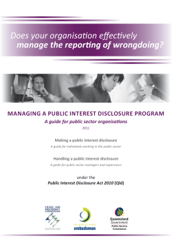 Managing a public interest disclosure program