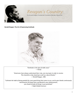 Ronald Reagan: The Art of Expressing Gratitude &ldquo;Gratitude is the