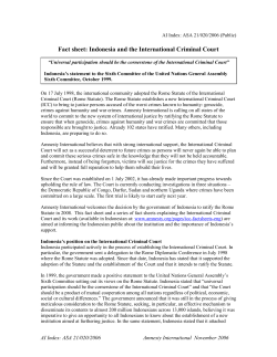 Amnesty International calls on Indonesia to ratify the Rome Statute