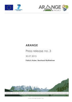 ARANGE Press release no. 3