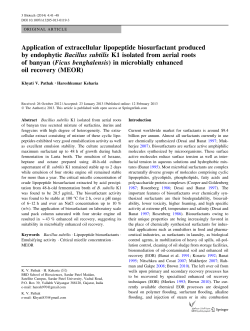 Application of extracellular lipopeptide biosurfactant produced by