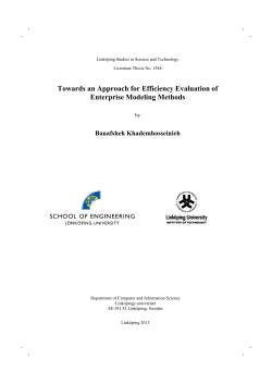 Towards an Approach for Efficiency Evaluation of