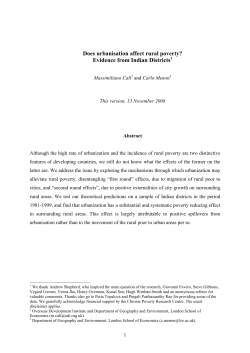 Does Urbanisation Affect Rural Poverty?