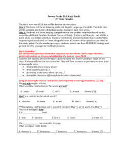 Second Grade ELA Study Guide 3rd Nine
