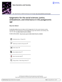 Epigenetics for the social sciences: justice, embodiment, and
