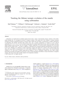 Tracking the lithium isotopic evolution of the mantle using carbonatites