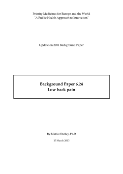 Background Paper 6.24 Low back pain