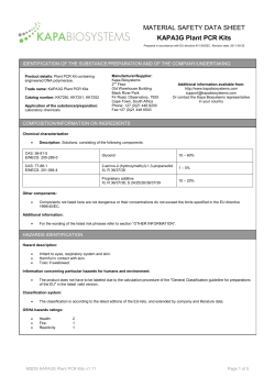 MATERIAL SAFETY DATA SHEET KAPA3G Plant PCR Kits