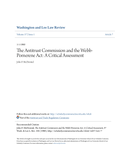 The Antitrust Commission and the Webb