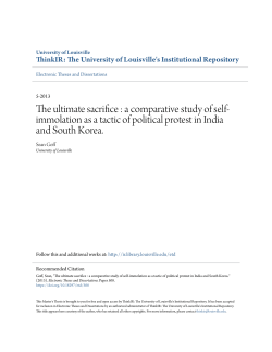 a comparative study of self-immolation as a tactic of