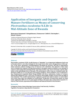 Application of Inorganic and Organic Manure Fertilizers as Means of
