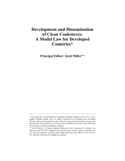 Development and Dissemination of Clean Cookstoves