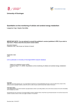 Quantitative on-line monitoring of cellular and cerebral energy