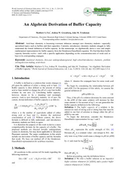An Algebraic Derivation of Buffer Capacity