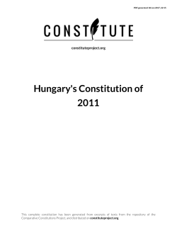 Hungary`s Constitution of 2011