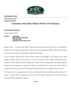 March 16, 2017 - CANTERBURY HIRES WOLF