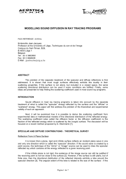 MODELLING SOUND DIFFUSION IN RAY TRACING PROGRAMS