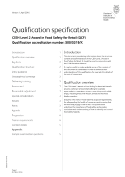 Qualification specification