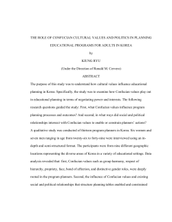 THE ROLE OF CONFUCIAN CULTURAL VALUES AND POLITICS