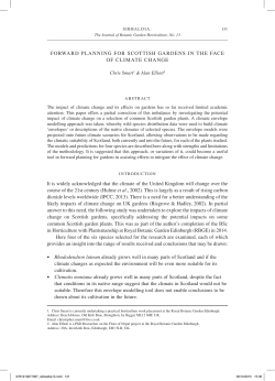 Forward Planning for Scottish Gardens in the Face of Climate Change