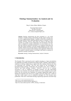 Ontology summarization: an analysis and an evaluation