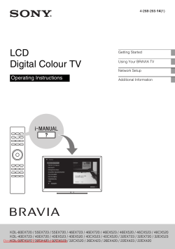 Sony KDL-32EX420 User Guide Manual - TV