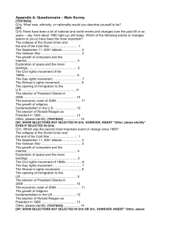 Appendix A: Questionnaire &ndash; Main Survey