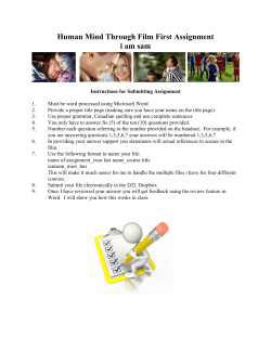 Human Mind Through Film First Assignment i am sam