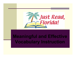 Meaningful and Effective Vocabulary Instruction