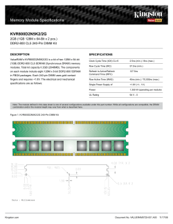 Memory Module Specifications KVR800D2N5K2/2G