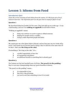 Lesson 1: Idioms from Food